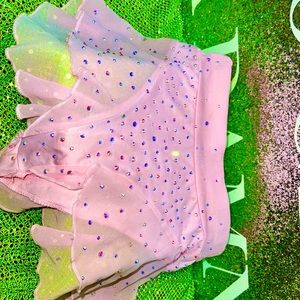 AB clear rhinestone high waist shorts